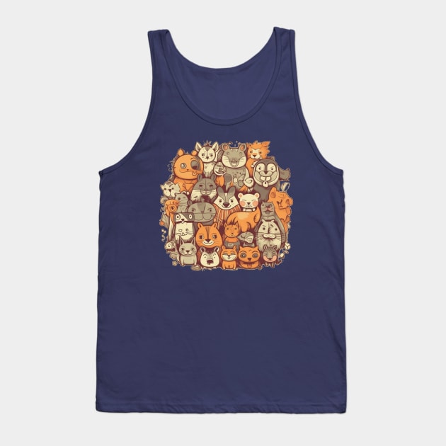 Funny animals, cute children animal motif Tank Top by Unelmoija